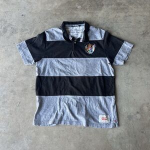 Canterbury Of New Zealand Rugby Shirt Mens L Black Stripe rare backhit